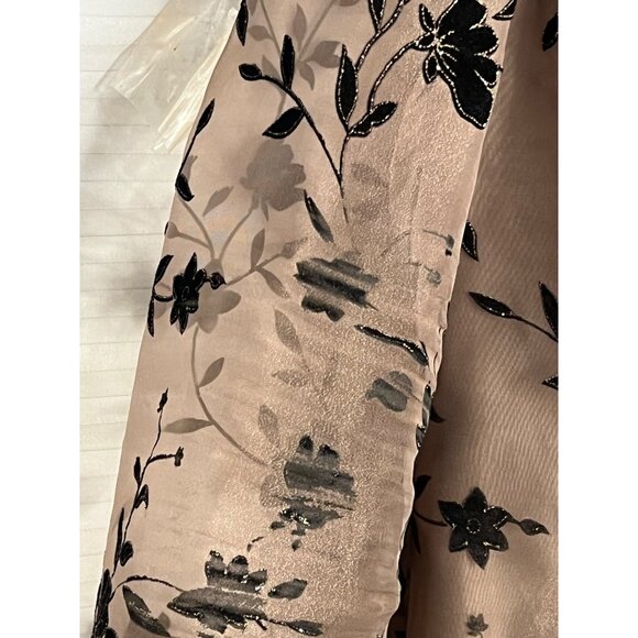 Onyx Nite Floral Embroidered Open Front Jacket Plus Size 26 Brown  Black Elegant - Picture 15 of 16